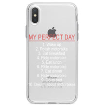DistinctInk® Clear Shockproof Hybrid Case for Apple iPhone / Samsung Galaxy / Google Pixel - My Perfect Day - Motorbike Motorcycle