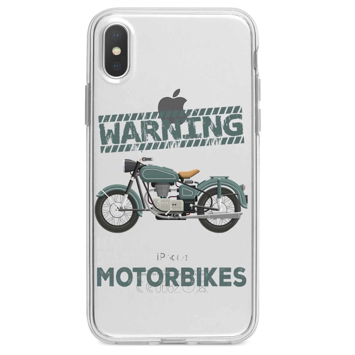 Spontaneously Talking About Motorcycles Clear Shockproof iPhone Case, view 2