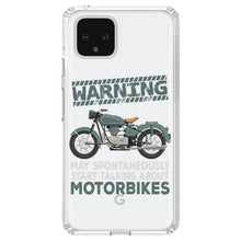 DistinctInk® Clear Shockproof Hybrid Case for Apple iPhone / Samsung Galaxy / Google Pixel - Spontaneously Talking About Motorcycles