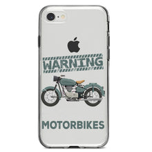 DistinctInk® Clear Shockproof Hybrid Case for Apple iPhone / Samsung Galaxy / Google Pixel - Spontaneously Talking About Motorcycles