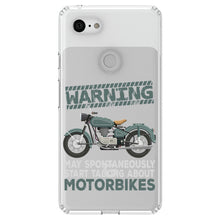 DistinctInk® Clear Shockproof Hybrid Case for Apple iPhone / Samsung Galaxy / Google Pixel - Spontaneously Talking About Motorcycles