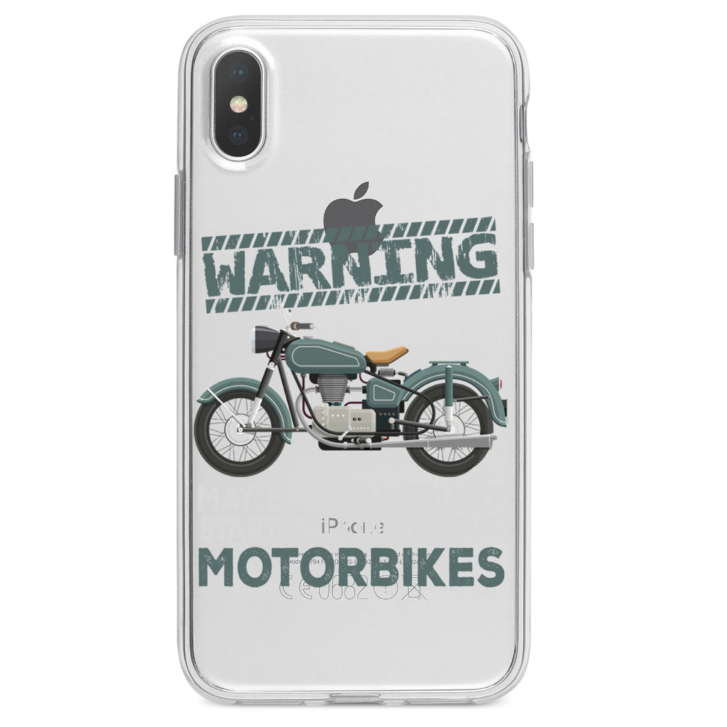 Spontaneously Talking About Motorcycles Clear Shockproof iPhone Case, view 4