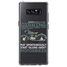 DistinctInk® Clear Shockproof Hybrid Case for Apple iPhone / Samsung Galaxy / Google Pixel - Spontaneously Talking About Motorcycles