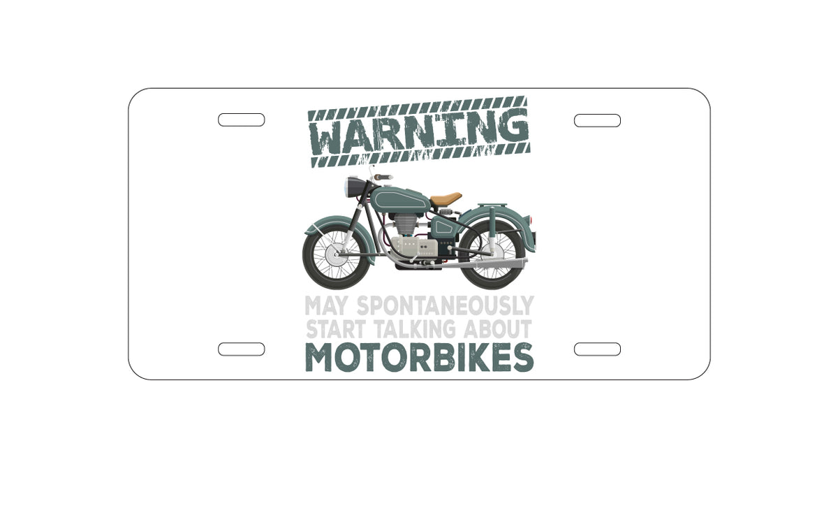 Custom Aluminum Decorative Vanity Front License Plate - Spontaneously Talking About Motorcycles