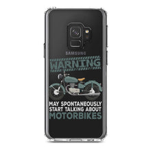 DistinctInk® Clear Shockproof Hybrid Case for Apple iPhone / Samsung Galaxy / Google Pixel - Spontaneously Talking About Motorcycles