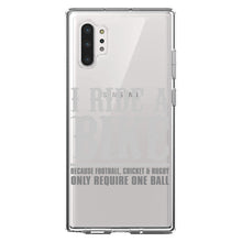 DistinctInk® Clear Shockproof Hybrid Case for Apple iPhone / Samsung Galaxy / Google Pixel - I Ride Bike - Sports Only Require 1 Ball