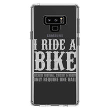 DistinctInk® Clear Shockproof Hybrid Case for Apple iPhone / Samsung Galaxy / Google Pixel - I Ride Bike - Sports Only Require 1 Ball