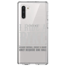 DistinctInk® Clear Shockproof Hybrid Case for Apple iPhone / Samsung Galaxy / Google Pixel - I Ride Bike - Sports Only Require 1 Ball