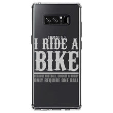 DistinctInk® Clear Shockproof Hybrid Case for Apple iPhone / Samsung Galaxy / Google Pixel - I Ride Bike - Sports Only Require 1 Ball