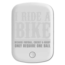 DistinctInk Magnetic Battery Pack, Wireless Portable Charger with USB-C Cable, Compatible with MagSafe iPhone 14 / 13 / 12 Series - I Ride Bike - Sports Only Require 1 Ball