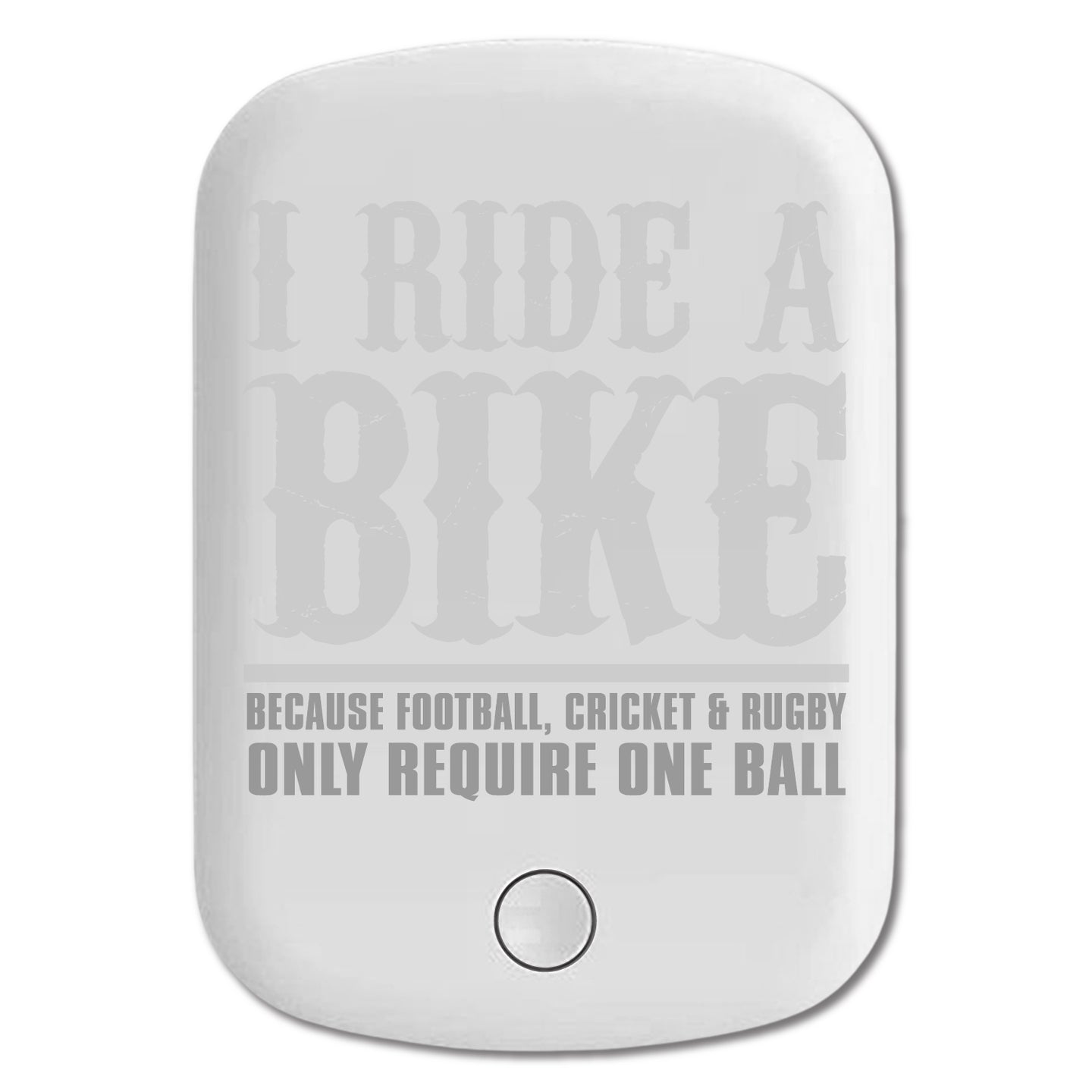 DistinctInk Magnetic Battery Pack, Wireless Portable Charger with USB-C Cable, Compatible with MagSafe iPhone 14 / 13 / 12 Series - I Ride Bike - Sports Only Require 1 Ball