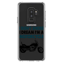 DistinctInk® Clear Shockproof Hybrid Case for Apple iPhone / Samsung Galaxy / Google Pixel - I Don't Snore, I Dream I'm a Motorcycle