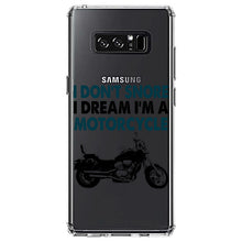 DistinctInk® Clear Shockproof Hybrid Case for Apple iPhone / Samsung Galaxy / Google Pixel - I Don't Snore, I Dream I'm a Motorcycle