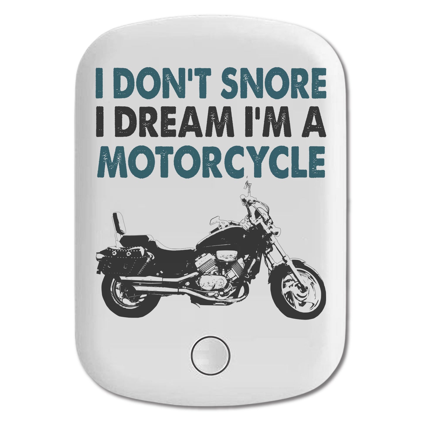 DistinctInk Magnetic Battery Pack, Wireless Portable Charger with USB-C Cable, Compatible with MagSafe iPhone 14 / 13 / 12 Series - I Don't Snore, I Dream I'm a Motorcycle