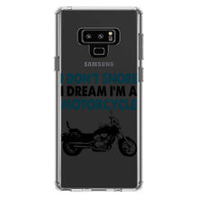DistinctInk® Clear Shockproof Hybrid Case for Apple iPhone / Samsung Galaxy / Google Pixel - I Don't Snore, I Dream I'm a Motorcycle