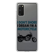 DistinctInk® Clear Shockproof Hybrid Case for Apple iPhone / Samsung Galaxy / Google Pixel - I Don't Snore, I Dream I'm a Motorcycle