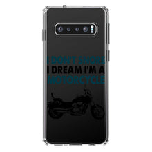 DistinctInk® Clear Shockproof Hybrid Case for Apple iPhone / Samsung Galaxy / Google Pixel - I Don't Snore, I Dream I'm a Motorcycle