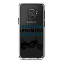 DistinctInk® Clear Shockproof Hybrid Case for Apple iPhone / Samsung Galaxy / Google Pixel - I Don't Snore, I Dream I'm a Motorcycle