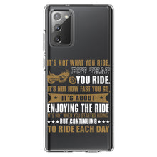 DistinctInk® Clear Shockproof Hybrid Case for Apple iPhone / Samsung Galaxy / Google Pixel - Not What Your Ride, That You Ride Motorcycle