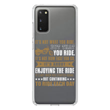 DistinctInk® Clear Shockproof Hybrid Case for Apple iPhone / Samsung Galaxy / Google Pixel - Not What Your Ride, That You Ride Motorcycle