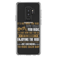 DistinctInk® Clear Shockproof Hybrid Case for Apple iPhone / Samsung Galaxy / Google Pixel - Not What Your Ride, That You Ride Motorcycle