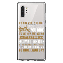 DistinctInk® Clear Shockproof Hybrid Case for Apple iPhone / Samsung Galaxy / Google Pixel - Not What Your Ride, That You Ride Motorcycle