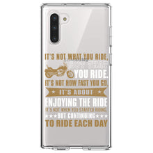 DistinctInk® Clear Shockproof Hybrid Case for Apple iPhone / Samsung Galaxy / Google Pixel - Not What Your Ride, That You Ride Motorcycle