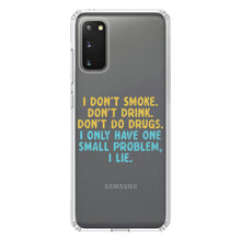 DistinctInk® Clear Shockproof Hybrid Case for Apple iPhone / Samsung Galaxy / Google Pixel - I Don't Smoke, Drink, Drugs - I Lie