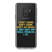 DistinctInk® Clear Shockproof Hybrid Case for Apple iPhone / Samsung Galaxy / Google Pixel - I Don't Smoke, Drink, Drugs - I Lie