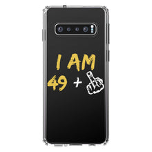 DistinctInk® Clear Shockproof Hybrid Case for Apple iPhone / Samsung Galaxy / Google Pixel - I Am 49 + 1 Middle Finger
