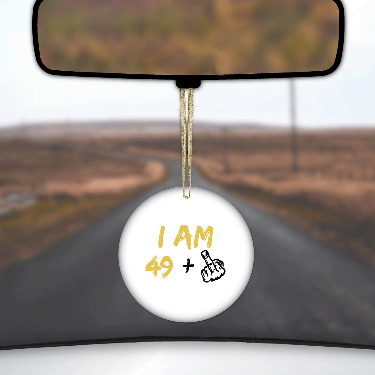 I Am 49 + 1 Middle Finger Ceramic Ornament, view 3
