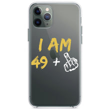 DistinctInk® Clear Shockproof Hybrid Case for Apple iPhone / Samsung Galaxy / Google Pixel - I Am 49 + 1 Middle Finger