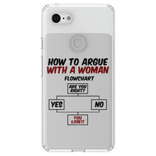 DistinctInk® Clear Shockproof Hybrid Case for Apple iPhone / Samsung Galaxy / Google Pixel - How To Argue With a Woman Flowchart