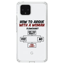 DistinctInk® Clear Shockproof Hybrid Case for Apple iPhone / Samsung Galaxy / Google Pixel - How To Argue With a Woman Flowchart