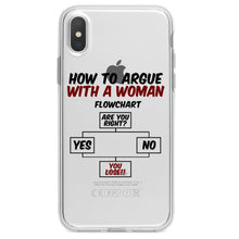 DistinctInk® Clear Shockproof Hybrid Case for Apple iPhone / Samsung Galaxy / Google Pixel - How To Argue With a Woman Flowchart
