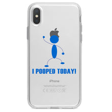DistinctInk® Clear Shockproof Hybrid Case for Apple iPhone / Samsung Galaxy / Google Pixel - I Pooped Today!