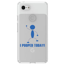 DistinctInk® Clear Shockproof Hybrid Case for Apple iPhone / Samsung Galaxy / Google Pixel - I Pooped Today!