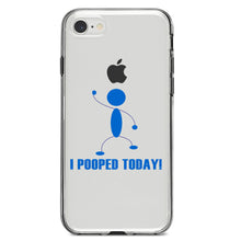 DistinctInk® Clear Shockproof Hybrid Case for Apple iPhone / Samsung Galaxy / Google Pixel - I Pooped Today!