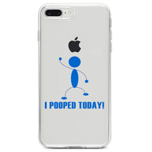 DistinctInk® Clear Shockproof Hybrid Case for Apple iPhone / Samsung Galaxy / Google Pixel - I Pooped Today!