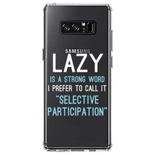 DistinctInk® Clear Shockproof Hybrid Case for Apple iPhone / Samsung Galaxy / Google Pixel - Lazy - Selective Participation