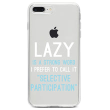 DistinctInk® Clear Shockproof Hybrid Case for Apple iPhone / Samsung Galaxy / Google Pixel - Lazy - Selective Participation