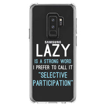 DistinctInk® Clear Shockproof Hybrid Case for Apple iPhone / Samsung Galaxy / Google Pixel - Lazy - Selective Participation