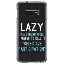 DistinctInk® Clear Shockproof Hybrid Case for Apple iPhone / Samsung Galaxy / Google Pixel - Lazy - Selective Participation