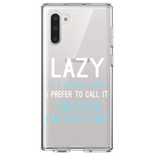 DistinctInk® Clear Shockproof Hybrid Case for Apple iPhone / Samsung Galaxy / Google Pixel - Lazy - Selective Participation