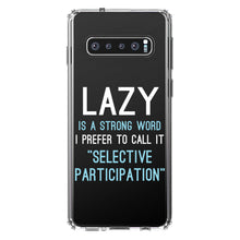 DistinctInk® Clear Shockproof Hybrid Case for Apple iPhone / Samsung Galaxy / Google Pixel - Lazy - Selective Participation