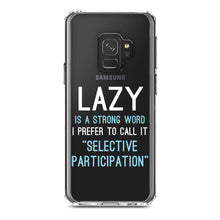DistinctInk® Clear Shockproof Hybrid Case for Apple iPhone / Samsung Galaxy / Google Pixel - Lazy - Selective Participation