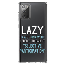 DistinctInk® Clear Shockproof Hybrid Case for Apple iPhone / Samsung Galaxy / Google Pixel - Lazy - Selective Participation