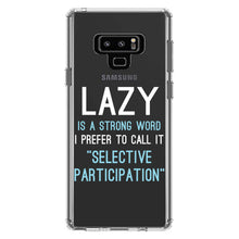 DistinctInk® Clear Shockproof Hybrid Case for Apple iPhone / Samsung Galaxy / Google Pixel - Lazy - Selective Participation