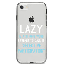 DistinctInk® Clear Shockproof Hybrid Case for Apple iPhone / Samsung Galaxy / Google Pixel - Lazy - Selective Participation