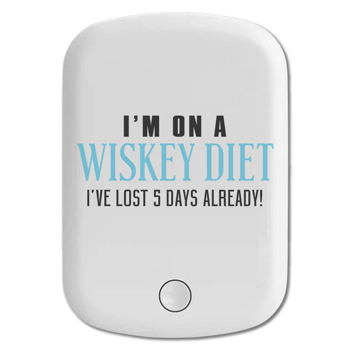 DistinctInk Magnetic Battery Pack, Wireless Portable Charger with USB-C Cable, Compatible with MagSafe iPhone 14 / 13 / 12 Series - I'm on a Whiskey Diet Already Lost 5 Days